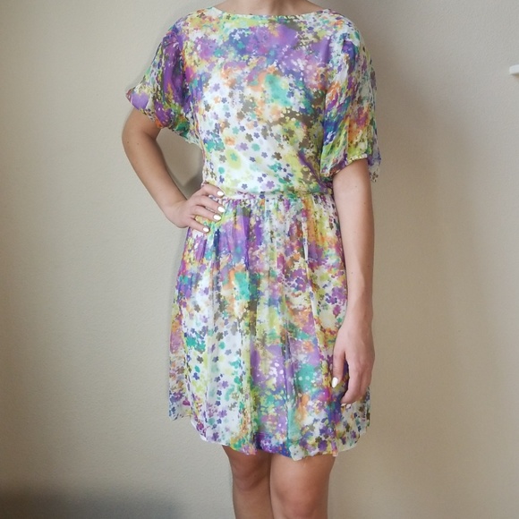ECI Floral Print Chiffon Dress - Picture 3 of 6